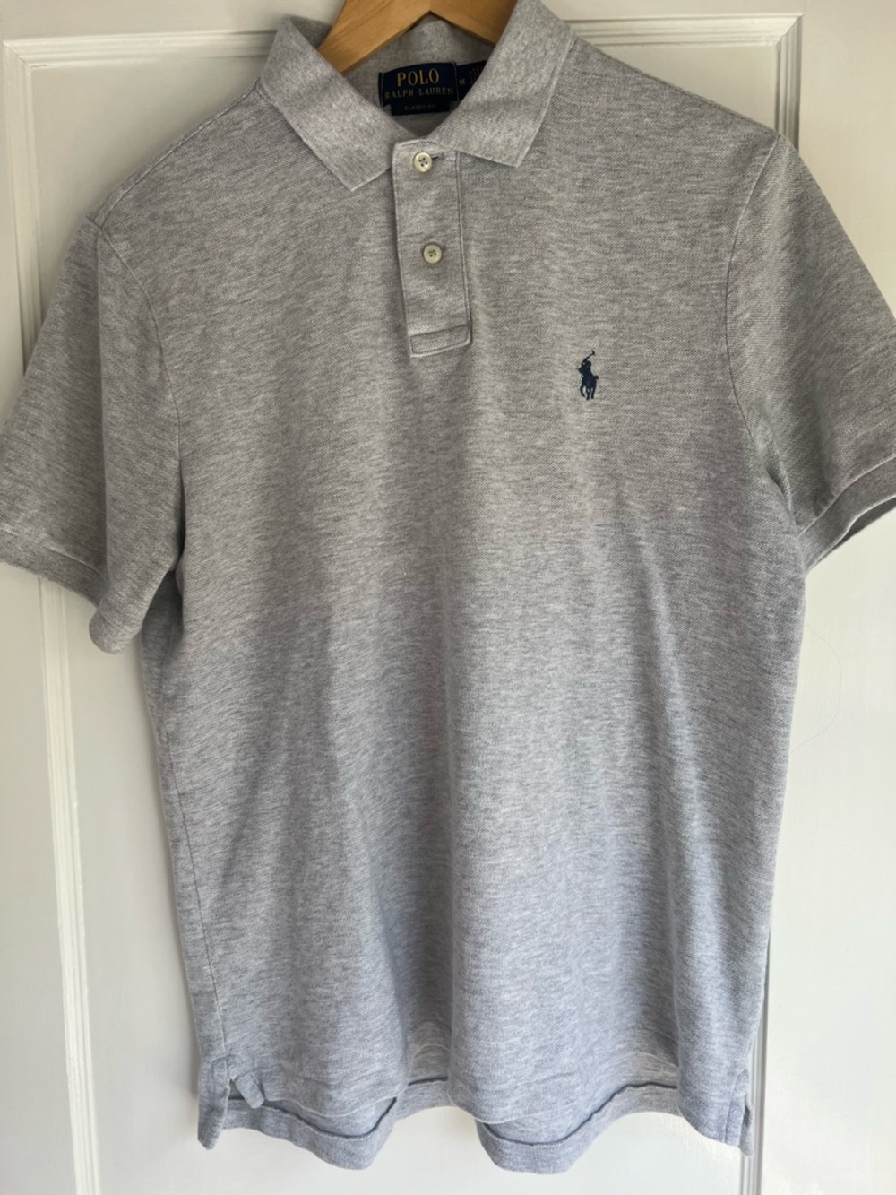 Polo by Ralph Lauren Men's Classic Fit Heather Gray Polo Shirt Medium Preppy